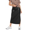 PixieGirl Black Faux Leather Side Split Maxi Skirt Petite
