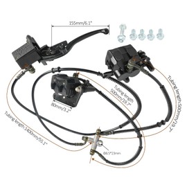 ICONSPORTSS Complete Hydraulic Rear Brake Assembly Twin Calipers with Master Cylinder & Brake Disc Rotors & Wheel Hubs for DIY Rear Drive ATV UTV Go Kart Quad Drift Trike Four Wheeler Buggy