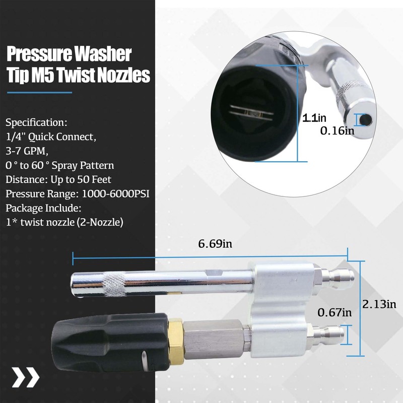 KMBNTU M5 Twist Nozzles Shooter Tip for 3-7 GPM Pressure