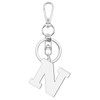 Silver Letter N Keychain Monogram Gift for Women Men Initial
