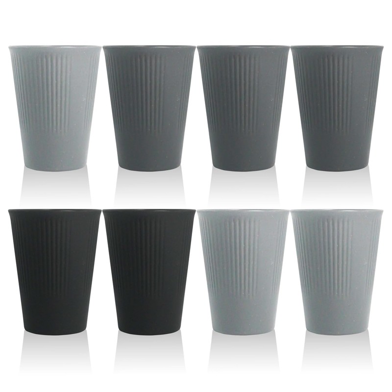 8PCS Wheat Straw Cups Plastic Cups Unbreakable Drinking Cup Reusable