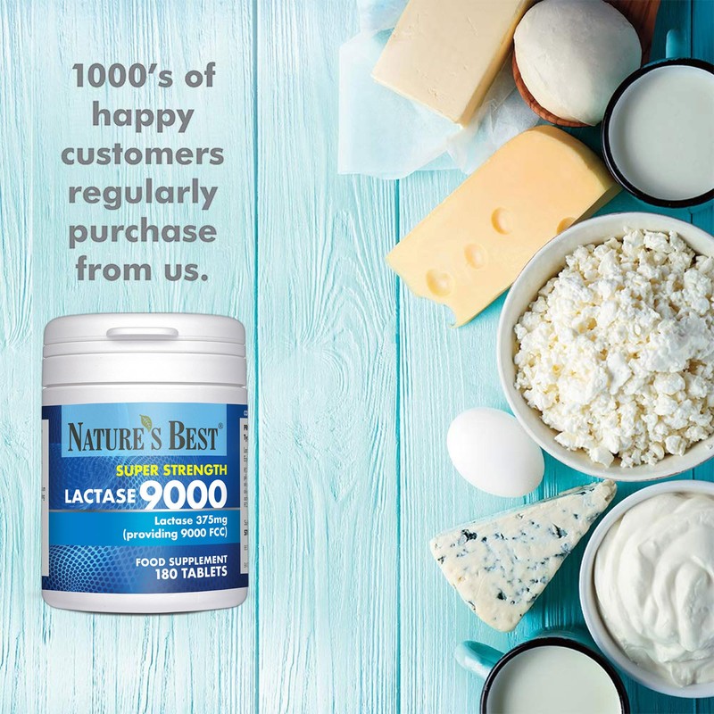 Super Strength Lactase Tablets 9000 FCC Enzyme Units | Max