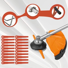 Gxcdizx [2025 New Orange Plastic Trimmers Blades Replacement for Stihl Weed Eater Blade Polycut 6-2, 6-3, 7-3, 28-2, 48-2 Weed Eater Head, Replace 4002 007 1000 (20-Pack)