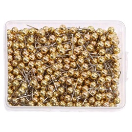 JCUGSBS Map Pins Goldkopf Pins Pin Board Pins for Pin Board Plastic Head Pins with Steel Tip for Map Pin Pins Gold Pack of 400