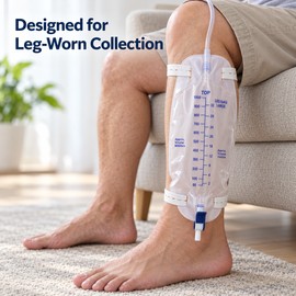 Leg Drainage Bag for Fluid Collection – Anti-Backflow Design for Men, Women and Older Adults