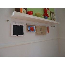 QQ-OUTLET WirePro Cable to Display Kids' Artwork, Perfect for Hanging Pictures Artwork Display Notes,Curtain Wire, Wall fixtures and Clips (1)