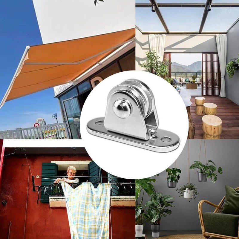 小型プーリーブロック 滑車 ローププーリー 固定プーリーホイール ステンレス製 耐荷重176 ポンド ネジ付 簡単な取り付け 省力プーリーローラー