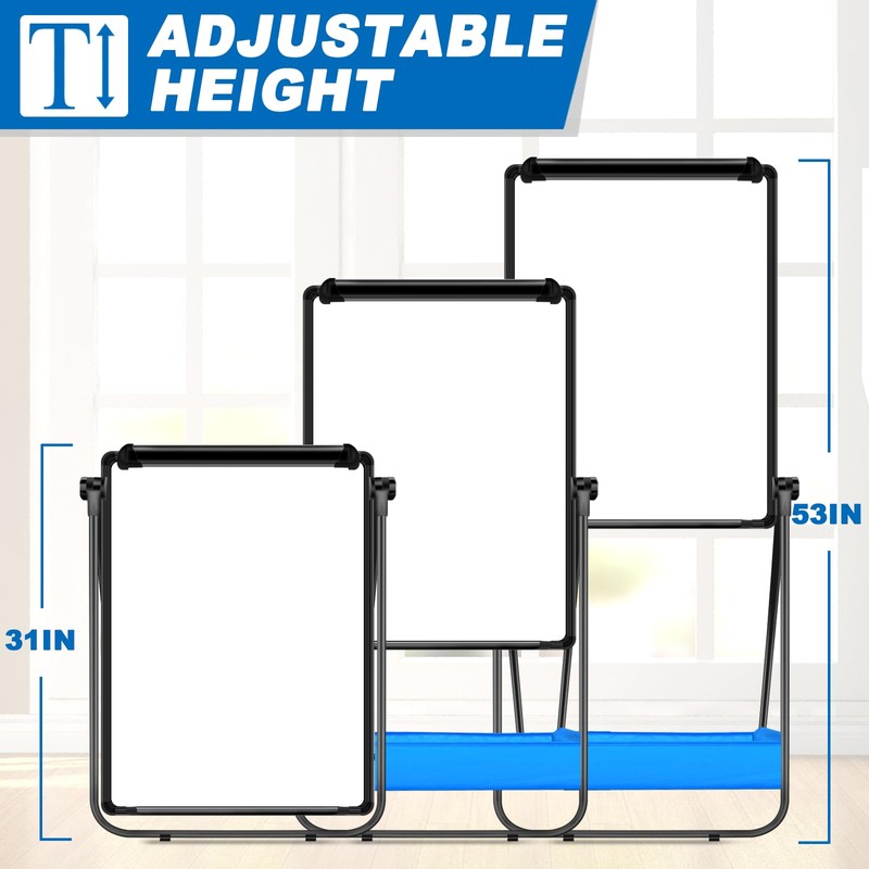 Dry Erase White Board with Stand Double Sided 28"X20" Magnetic