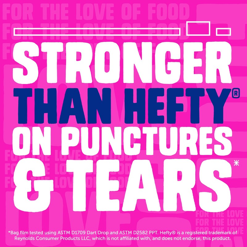 Ziploc Gallon Food Storage Slider Bags, Power Shield Technology for