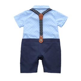 Mono de esmoquin HMD para bebé y niño (0-18 m), color blanco, 6150azul, 80(6-9 Month)