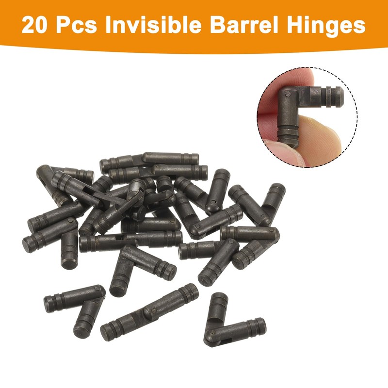 sourcing map 20Pcs Invisible Barrel Hinges, 5x25mm Brass Concealed Hinge,