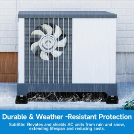 POIUNA 2PACK Mini Split Pad for 9000-36000BTU, Shockproof Rubber Floor Mounting Base Pad Heavy-Duty Air Conditioner Pad Kit Max Load 1200 Lbs for Outdoor Condenser Units (2PACK 9000-36000BTU)