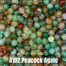 [A-Section 8mm ] Crystal Beads;1 Order=20 Spoons(can make 10 bracelets ):_A102.Peacock Agate
