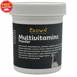 Crown Pet Supplies Multivitamins, Growth & Immunity, Prevent Eggs Failure, Strength For Pigeons - 200 grams Bag