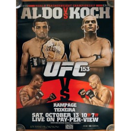 UFC 152: Jones v Belfort/153: Aldo v Koch DOUBLE SIDE ORIGINAL CARD Excellent