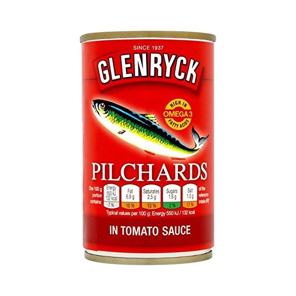Glenryck Pilchards in Tomato Sauce 155g - Pack of 6