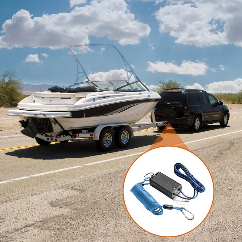Rnigs Trailer Breakaway Switch, 6ft Breakaway Coiled Cable with Electric