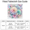 cfpolar Rainbow Flower Square Tablecloth with Elastic Edge Fitted Table