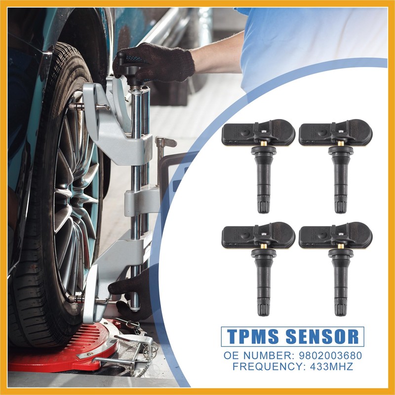 Partuto 4pcs 9802003680 TPMS Sensor for Citroen Berlingo Multispace 08-20