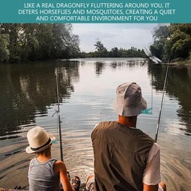 TMKCW 6 Pack Dragonfly Hat Clip-Artificial Realistic Dragonfly Clip-Fly Deterrent, Dragonfly Hat Clip Bug Repellent-Dragonfly Humming Bird Stakes,Garden Bird and Fly Scare Devices for Indoor Outdoor Garden