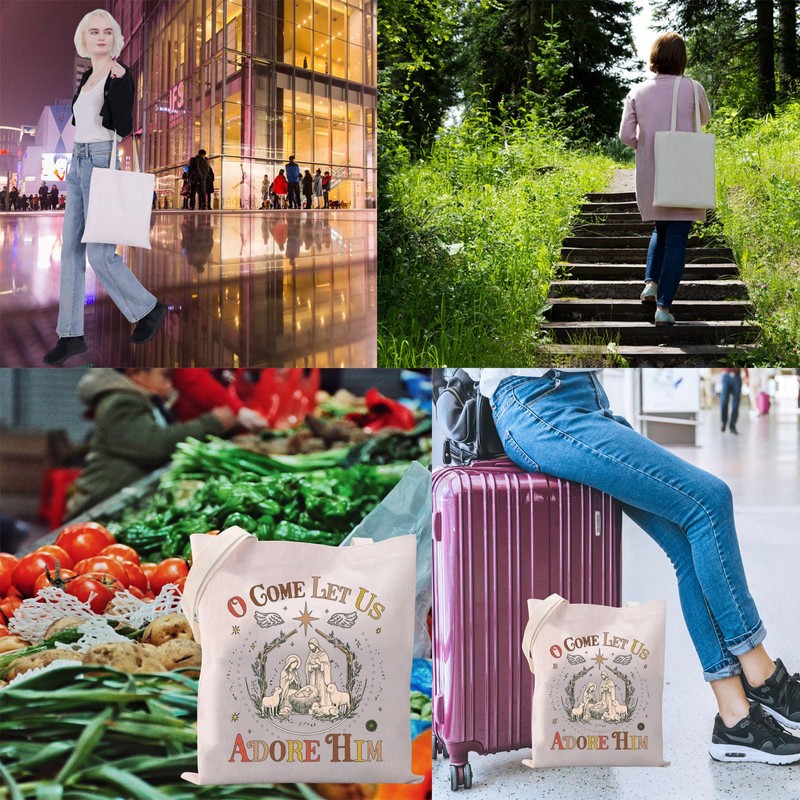 Christian Bible Verse Canvas Tote Bag Religious Christian Gift O