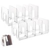ASelected 2 Pack Acrylic Magazine Holder,4 Slots Clear Multifunctional Desktop