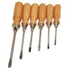 sopomarkt24 Screwdriver Set of 6 Wooden Handle, Slotted and PH2,