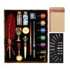 Junhartt Quill Feather Pen and Ink Set, Calligraphy Pen Glass