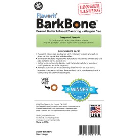 Pet Qwerks Barkbone Flavorit Peanut Butter Flavor Bone - Fillable Surface for Spreads, Tough Durable Toys for Aggressive Power Chewers | Made in USA - for Large & Medium Dogs (FNBBP1)