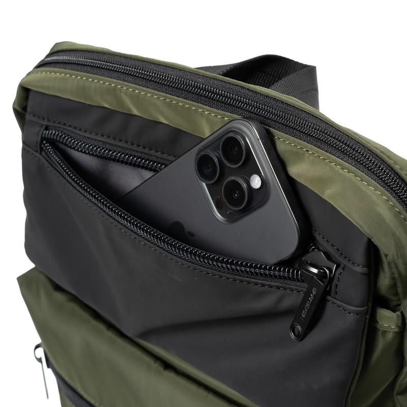 Mustache BNB-4442 Men's Women's A4 Storage Backpack, Matte Polyester, beige