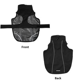 Adjustable Waterproof Dog Raincoat for Dogs,Lightweight Pet Rain Jacket Puppy Clothes with Reflective Strip for Small Medium Large Dogs (Black, XXL)