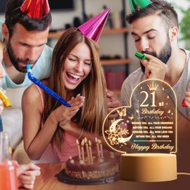Vetbuosa 21st Birthday Gifts for Her, 21 Years Old Birthday Gifts Night Light, 2002 21st Birthday for Daughter, Son, Niece, Sister, Best Friend, Boyfriend, Girlfriend Anniversary Ideas Night Lamp