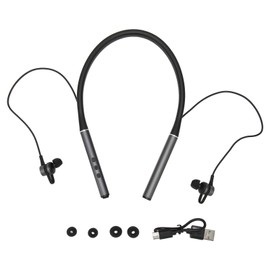 Neckband Bluetooth Headphones Wireless HiFi Stereo Bass Magnetic Neckband Earphone for Outdoor Sports Exercise Gray