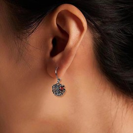 TALYKONG Gothic Skeleton Earrings for Women Black Rib Cage Red Heart Dangle Earrings Gothic Jewelry Christmas Gifts for Women Men