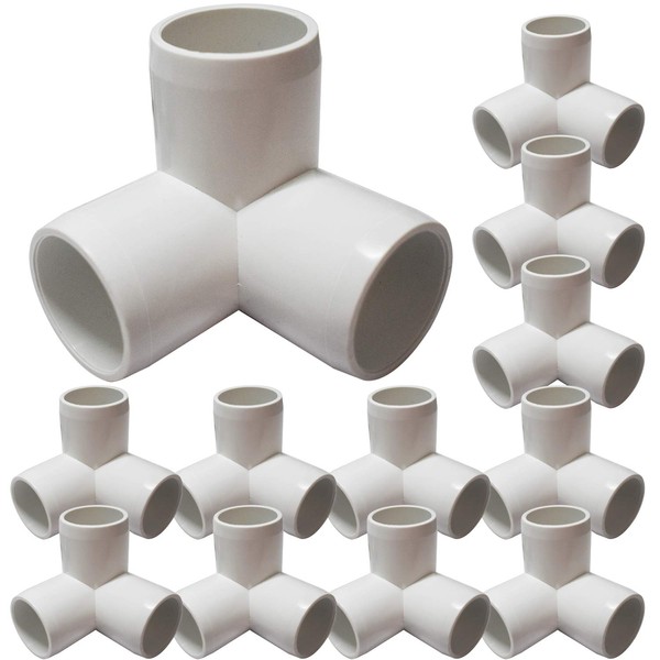 12Pack 3-Way PVC Fittings,1" Elbow Fittings for Build Heavy Duty