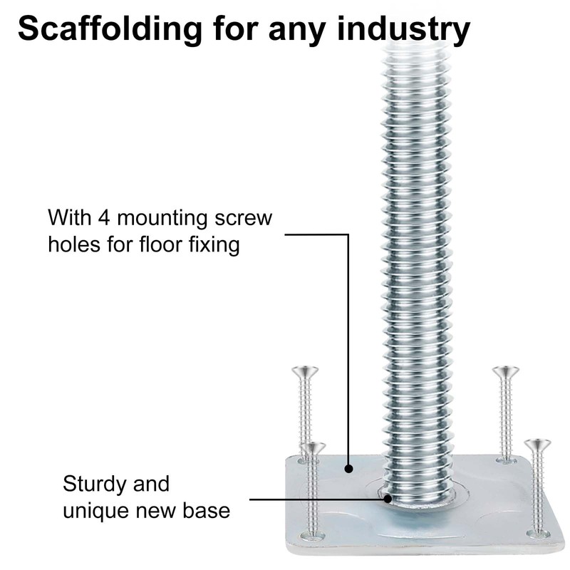Yeipowr 20" Adjustable Scaffold Leveling Jack Feet - 1.5" OD