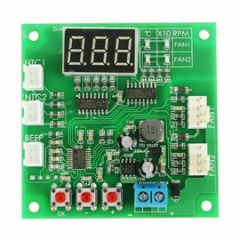 PWM 2 Channel 4 Wire Cooling DC 12/24/48V Fan Temperature Controller Motor Speed by DIY