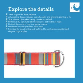 RC Pets 1-1/2 Inch Wide Adjustable Dog Clip Collar, Medium, Tan Tartan