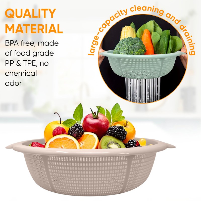 Plastic Colander Food Sieve Strainer Basket for Food Washing Draining