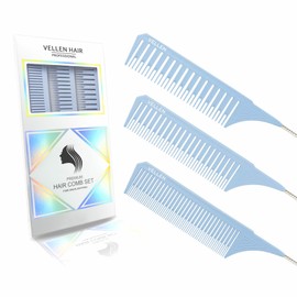 Vellen Hair Ultimatives Highlight-Kamm-Set, hitzebeständig, PEI-Material 220 °C, hitzebeständig, professionelle Strähnenkämme für Haarfärbemittel, Highlight – 3 Größen
