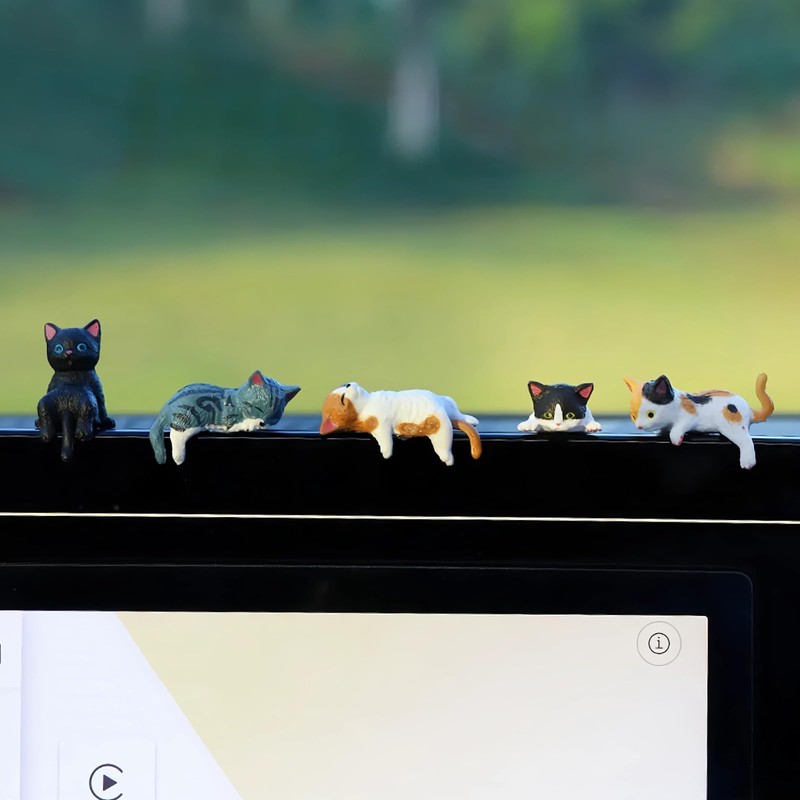 Cat Car Interior Accessories Dashboard Decorations, Set of 5 Cute