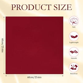 Apausvcm 23.6" Satin Neck Scarf, Silky Satin Red Small Square Scarf Fashion Lightweight Neck Scarves Purse Bag Scarfs for Handbags Vintage Handkerchief Ribbon Scarf for Women Gift