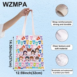 WZMPA K-Pop Twice Canvas Tote Bag Korean Twice Gifts K-Pop Twice Grocery Bag Korean Twice Merchandise, Tw Tg