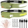 COSOOS 2 Rechargeable Headlamp Flashlight,Bright LED Head Lamp, 1000Lumen Floodlight