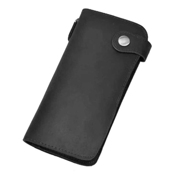 Derringer Men's Biker Chain One Snap Leather Bi-Fold Trucker Wallet