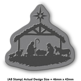 'Nativity Scene' Rubber Stamp - Unmounted Design for Crafting & Scrapbooking, A8 (RS00061344)