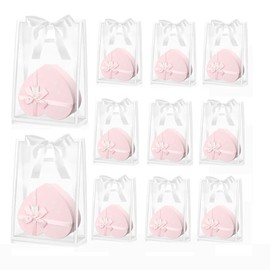 Bolsa de regalo transparente de 20 piezas con manija, bolsas transparentes para regalos con manijas y bolsa de regalo transparente con manijas, bolsas de favor de partido de plástico PP reutilizables con cinta 18x8x26cm