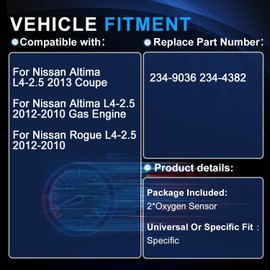 RIGHTPARTS 2Pcs 234-9036 234-4382 Oxygen Sensor Upstream and Downstream Compatible with Nissan Altima Rogue 2.5L 2010-2013