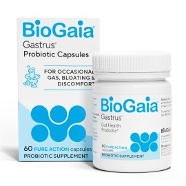 BioGaia Gastrus Gut Health | Probiotic Capsules | Promotes Regularity | 60 Ct