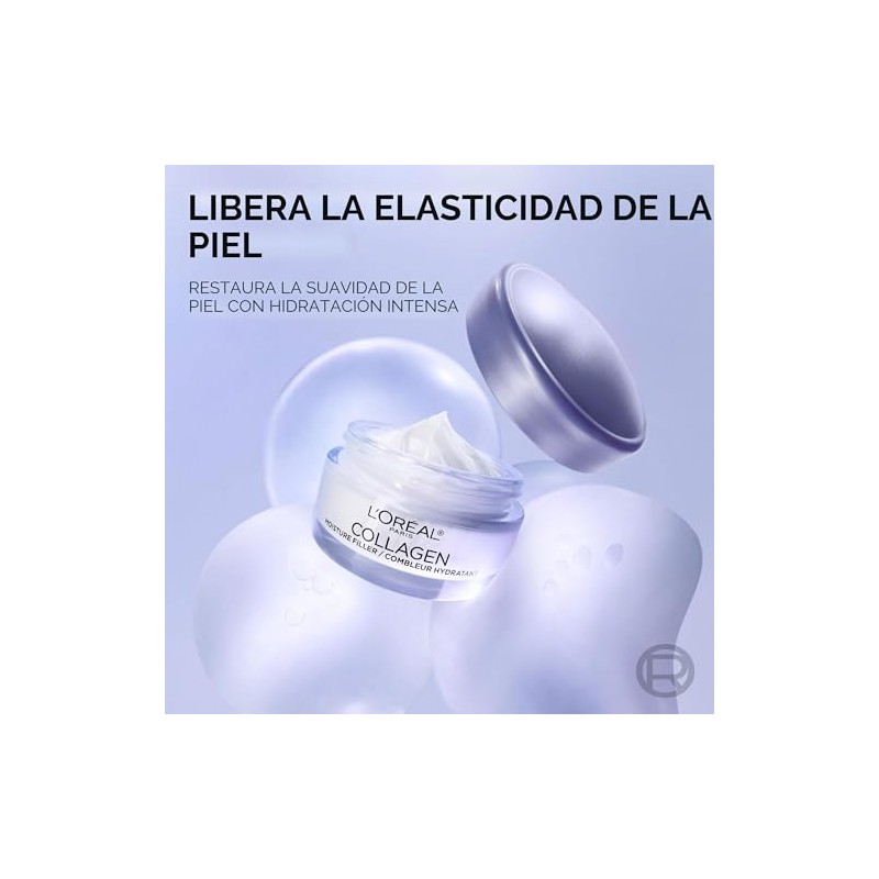 Oreal Paris Crema Facial Relleno Humedad Colágeno Hidratante Antienvejecimiento Fórmula